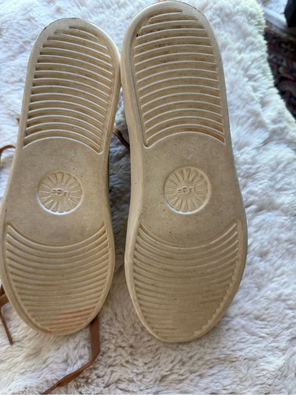 UGG Olli Women’s Chestnut Suede High top Sneakers with Shearling Trim size 8.5 - Picture 5 of 15